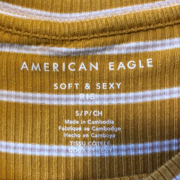 american eagle yellow striped shirt - Picture 2 of 4
